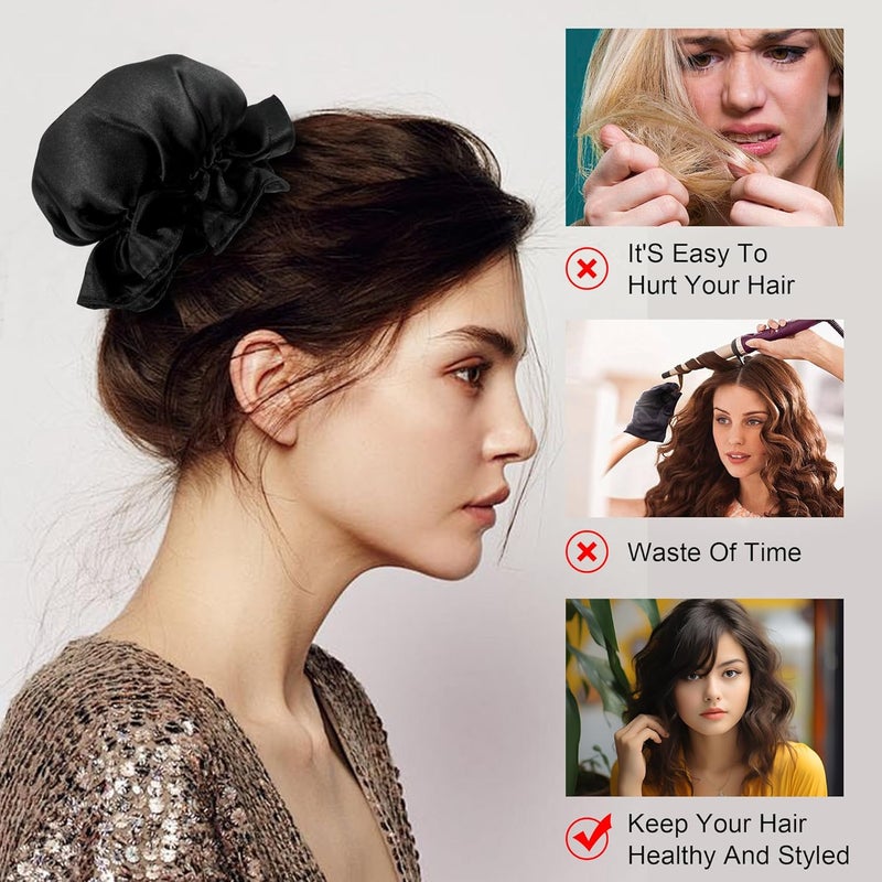 RYTABEE 6 Pcs Set Heatless Hair Curler, Heatless Curls Headband, Overnight Curling Headband, Creates Beautiful Curls Without Damaging The Hair (Black) - Image 2